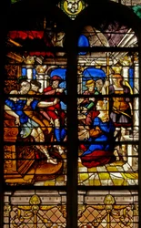 Fenster w17 mit Darstellung des Urteils von Salomo
