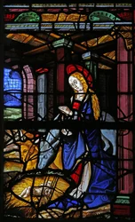 Fenster w1, die Geburt Christi darstellend