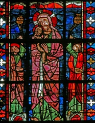 Fenster w201, Christus trägt die Seele der Jungfrau in den Himmel darstellend