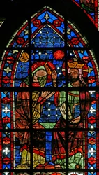 Fenster w201, die Krönung der Jungfrau darstellend