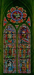 Fenster w202, Szenen aus dem Leben des heiligen Johannes darstellend