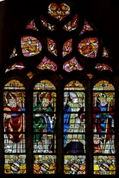 Fenster w203, St. Hilarire, einen unbekannten Heiligen, St. Exupery, St. Sernin darstellend