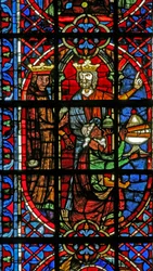 Fenster w203, die Anbetung der Heiligen Drei Könige darstellend