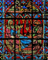 Fenster w203, die Geburt Christi darstellend