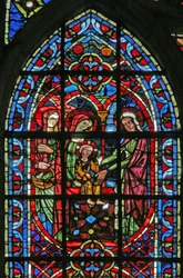 Fenster w203, die Darstellung im Tempel darstellend