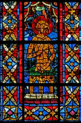 Fenster w209, die Taufe des heiligen Savinien darstellend