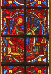 Fenster w212, Darstellung von Johannes schreibt das Buch der Apokalypse