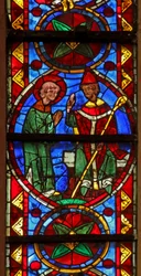 Fenster w213, Darstellung von St. Stephan wird von seinem Bischof gesandt