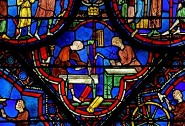 Fenster w21 mit Stiftern - Zimmerleute