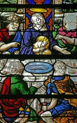 Fenster w22, das letzte Abendmahl darstellend