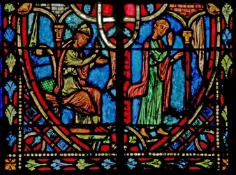 Fenster w2, Szene aus der Theophilus-Geschichte (modern)