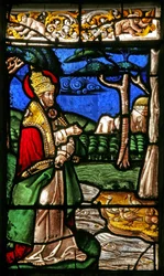 Fenster w2 mit der Erschaffung der Vögel und Fische