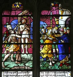 Fenster w2 mit Darstellung des Todes von St. Caprais