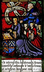 Fenster w2 mit der Frau und den Töchtern des Spenders