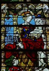 Fenster w37 mit Szenen aus dem Leben der St. Barbara
