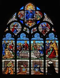 Fenster w39 mit dem Tod und der Himmelfahrt der Jungfrau Maria