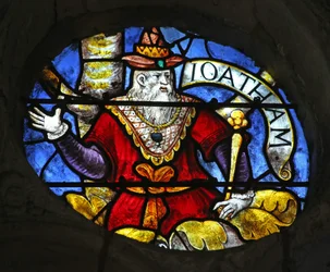 Fenster w3 mit Darstellung von König Joatham am Jessebaum