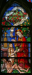 Fenster w40, die Erschaffung Evas darstellend