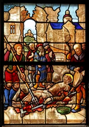 Fenster w46 mit dem Martyrium des heiligen Laurentius