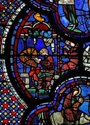 Fenster w48 mit den Stiftern - die Waffenschmiede