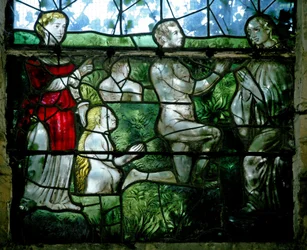 Fenster w4, Szene aus dem Jüngsten Gericht: Die Auserwählten
