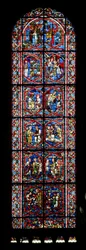 Fenster Nr. 5-R, Darstellung der Geschichten von Lot und Abraham