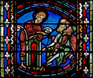 Fenster w53, Darstellung von St. Johannes der Täufer, der predigt