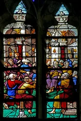 Fenster w6 mit Darstellung von Pfingsten