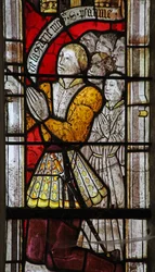 Fenster w6 mit Darstellung eines Stifters und seiner Familie