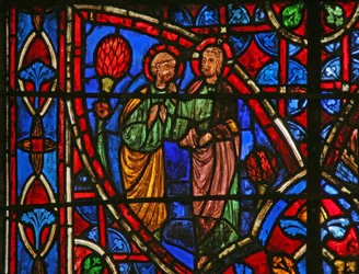 Fenster w7, St. Petrus mit Christus