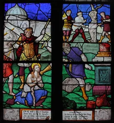 Fenster w7 mit einer Szene aus dem Leben der Heiligen Barbara