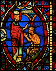 Fenster w8, St. Germain und der Sohn von Elaphius