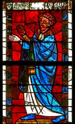 Fenster w8, das einen Stifter darstellt