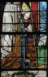 Fenster w9 mit dem heiligen Franziskus und einem Stifter