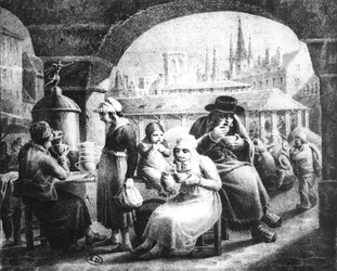 Frau, die Kaffee verkauft, ca. 1820