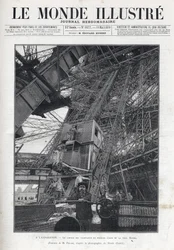 Weltausstellung in Paris 1889 - Der Weg der Aufzüge im ersten Stock des Eiffelturms - L