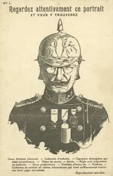 Erster Weltkrieg anti-deutsche Propagandapostkarte (Lithografie)
