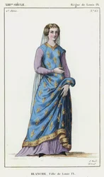 XIII Jahrhundert, Herrschaft von Ludwig IX., Blanche, Tochter von Ludwig IX. (farbiger Stich)