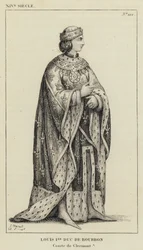 XIV. Jahrhundert, Ludwig I., Herzog von Bourbon, Graf von Clermont (Gravur)