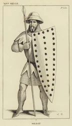 14. Jahrhundert, Soldat (Gravur)