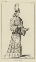 XIV. Jahrhundert, Ein Herr (Gravur)