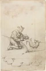 Du bindest einen Delfin am Schwanz fest [Bl. 17 Vorderseite], ca. 1512-1515