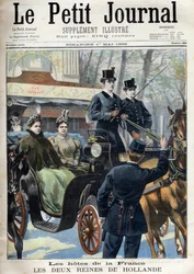 Petit Journal du dimanche 1. Mai 1898: Die Gäste Frankreichs: die beiden Königinnen der Niederlande: Emma (2. Frau von König Willem III) (Emma der Niederlande (1858-1934) und ihre Tochter Wilhelmina (1880-1962) - Die 2 Königinnen der Niederlande in Frankre