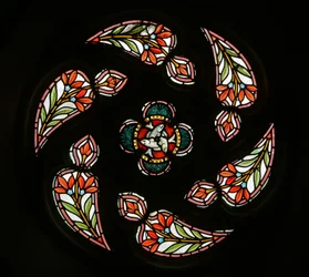 Rosettenfenster am Westende (Buntglas)