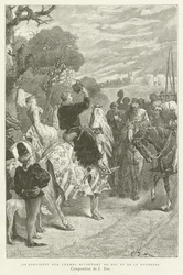 Sie gingen auf die Felder vor dem Herzog und der Herzogin