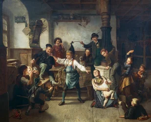 Kinder spielen Blindekuh (ca. 1860)
