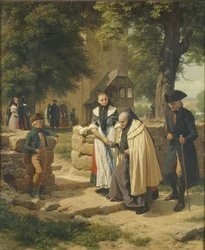 Braunschweiger Bauern auf dem Weg zur Kirche, 1855