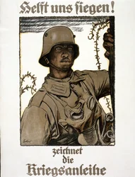 Helft uns siegen! Zeichnet die Kriegsanleihe, veröffentlicht in München, 1917