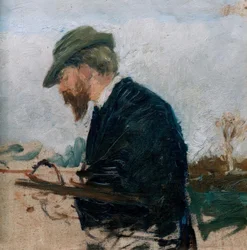 Otto Modersohn beim Malen