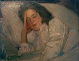 Porträt der schlafenden Alexandra